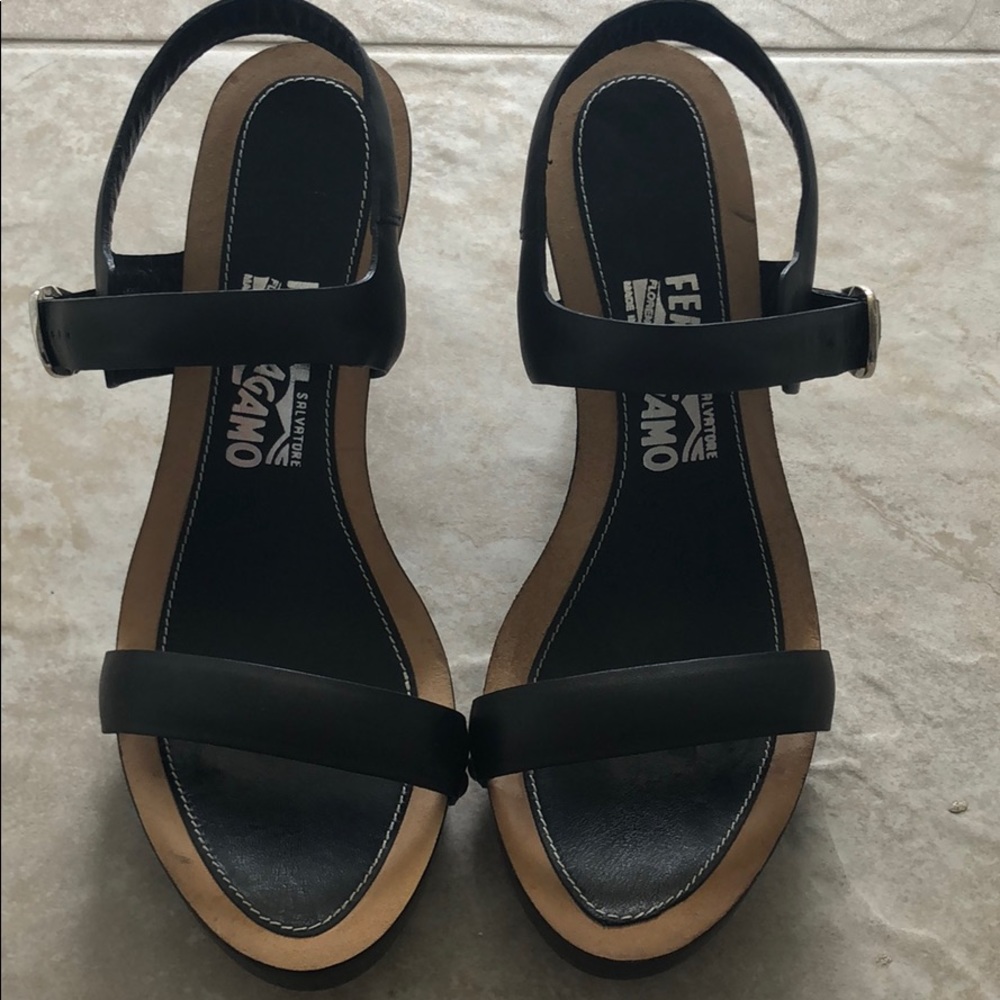 Farragamo wedges.